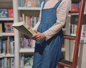 Wide Leg Denim Jumpsuit: Vintage Style Handmade Snap Overalls