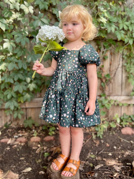 green emerald velvet dress Timeless Prairie Dress in Lush Green with Rustic Charm main image 1