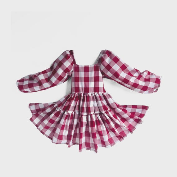 burgundy check dress AFENDS Womens Elodie - Seersucker Midi Dress main image 1