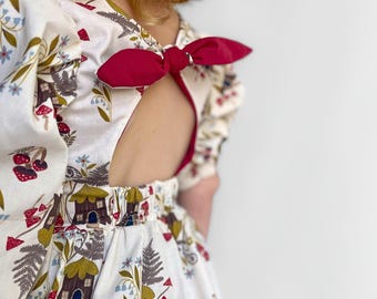 Fairy Tree House Bubble Romper: Handmade Organic Cotton Play-suit