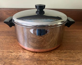 Vintage Revere Ware Stock Pot: Copper Bottom, 4.5 Quart