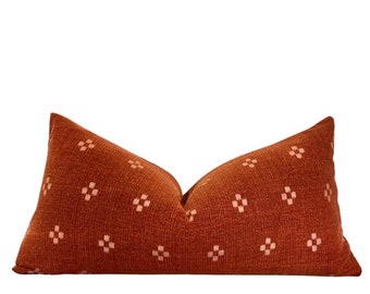 rust colored lumbar pillow