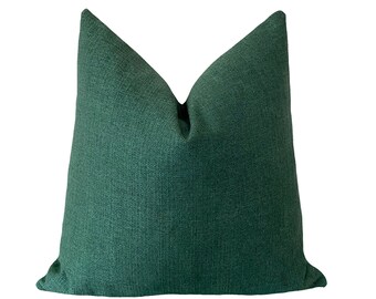 Dark Green Scandinavian Poppy Pillow.