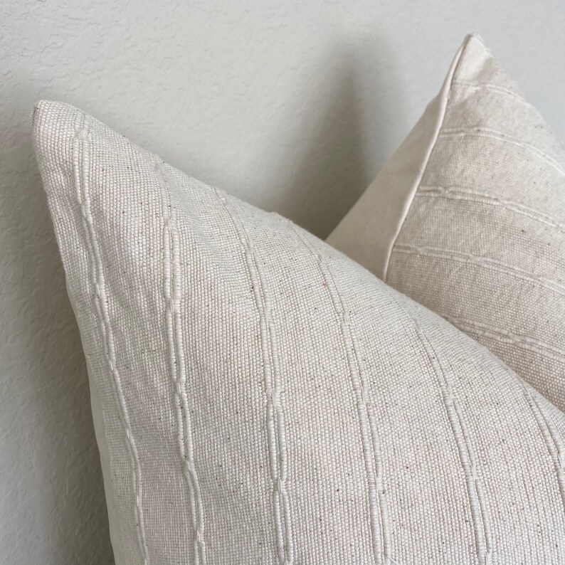 Textured Minimalist Cream Throw Pillow Cover Square or Lumbar Etsy