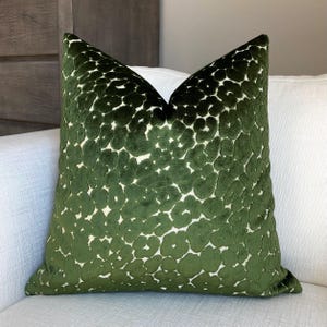 Green Leopard Print Throw Pillow Cover, Cover Only