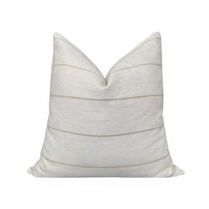 Light Beige Stripe Throw Pillow Cover, Cover Only, Double Sided