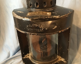 Vintage Ship Lantern Ship Light Port Light  H.L. Piper Metal Nautical Memorabilia