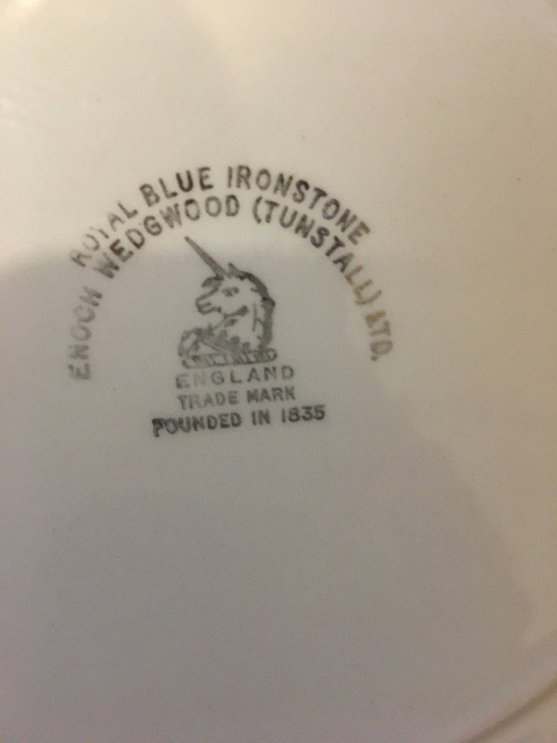 Wedgwood Royal Blue Ironstone Vintage Wedgwood Enoch Wedgwood Tunstall