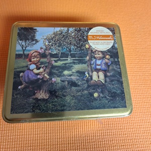 Boîte Hummel, boîte métallique vintage Hummel, boîte métallique à collectionner, boîte métallique Hummel scellée non ouverte, cartes et enveloppes Hummel