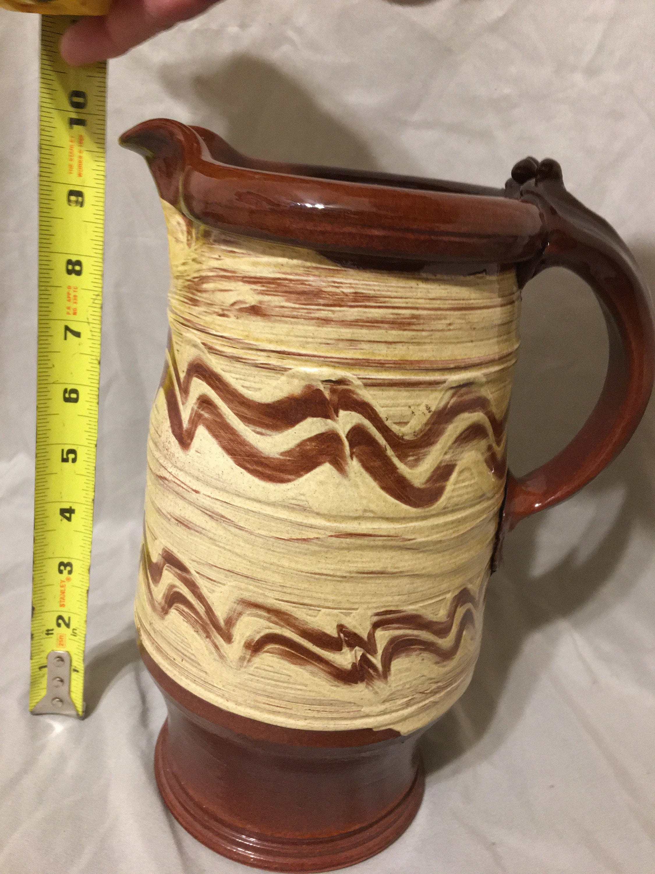 Vintage Studio Pottery Jug Pitcher Hand Painted Hand Crafted Etsy