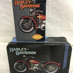 Boîte vintage numérotée de collection Harley Davidson avec 1 jeu de cartes à jouer à collectionner