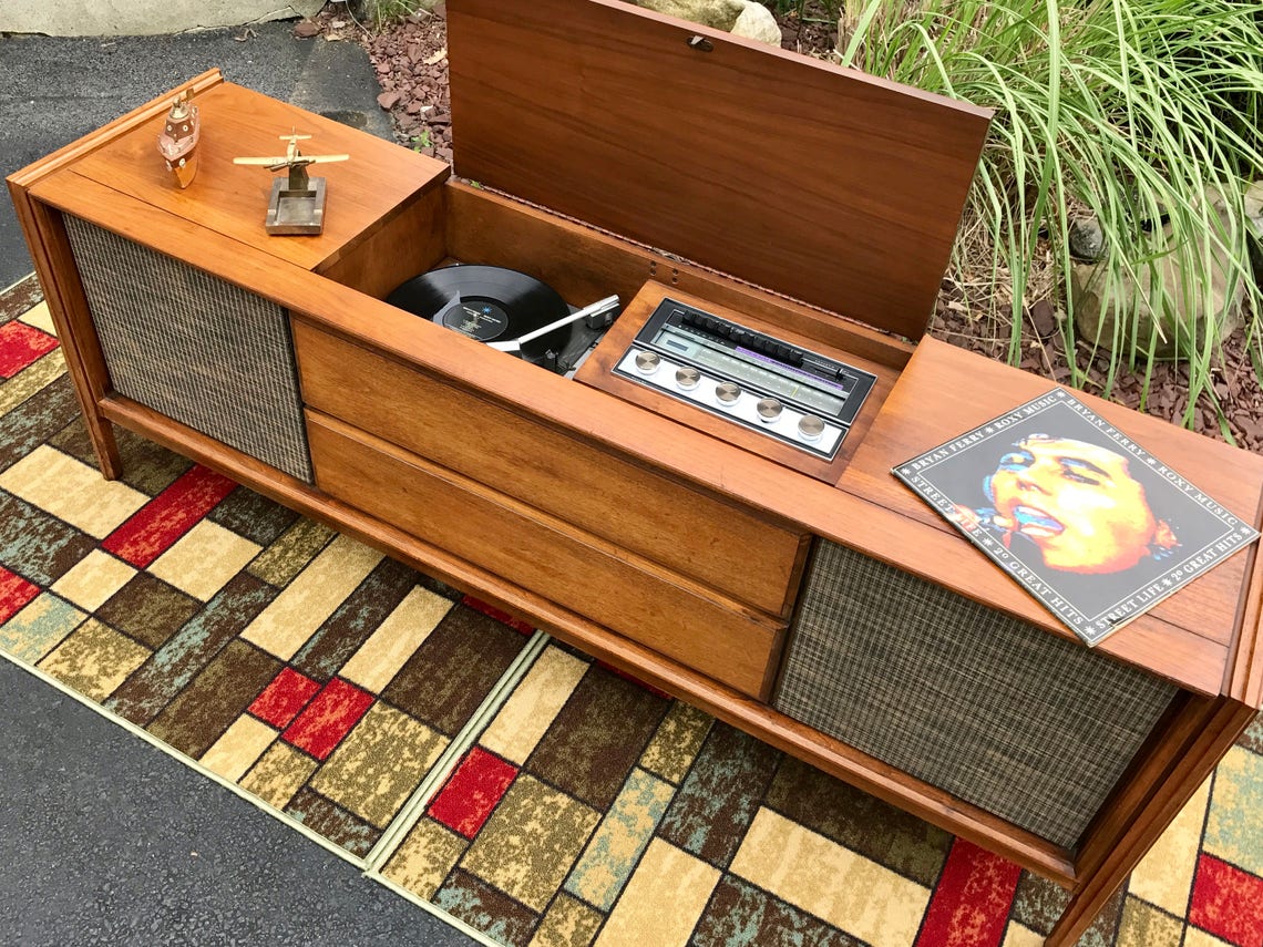 Mid Century Modern Sylvania Stereo/Record Console Serviced Etsy