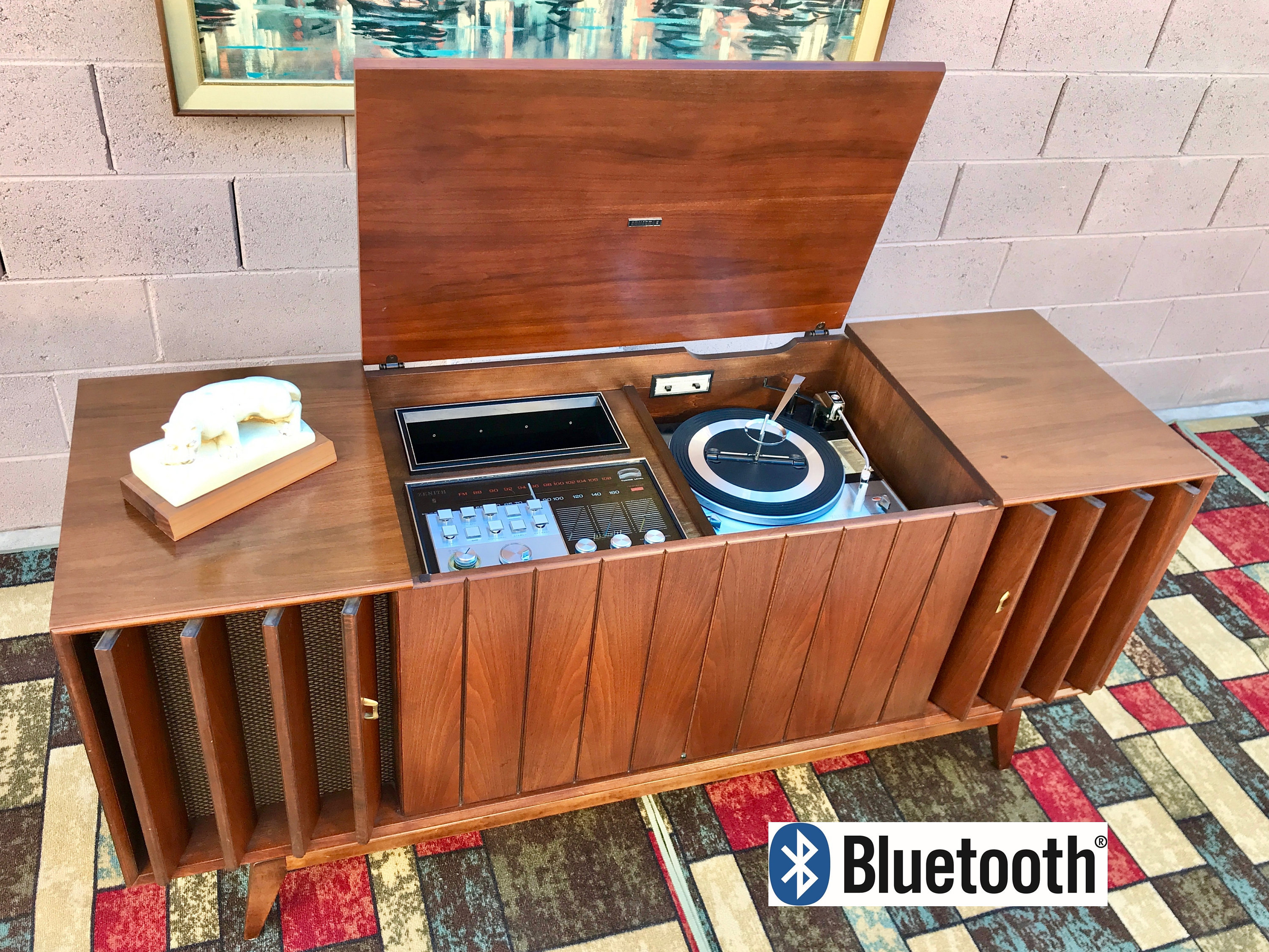 The Z960 by Zenith, Stereo Record Console Serviced and Bluetooth
