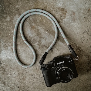 Gray with red tracers Camera neck strap for fujifilm, canon, leica, sony, film cameras.
