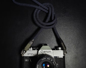 Navy blue Camera neck strap for fujifilm, canon, leica, sony, film cameras.