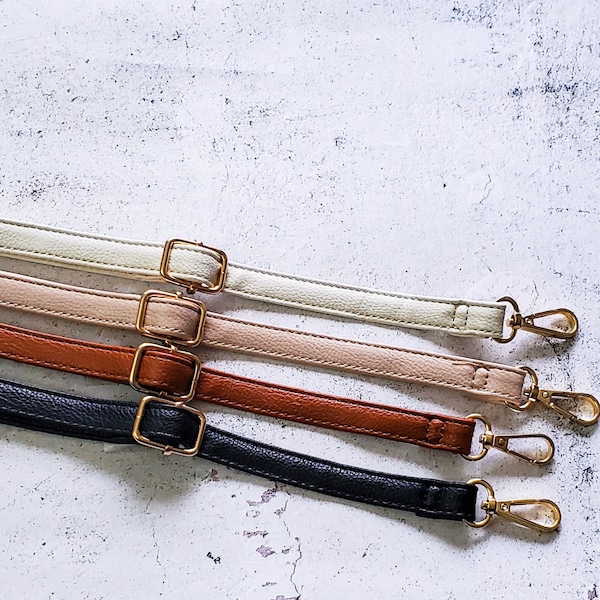 Leather handles for bags, PU leather straps for crochet knitting bags. Adjustable Replacement bag crossbody purse strap