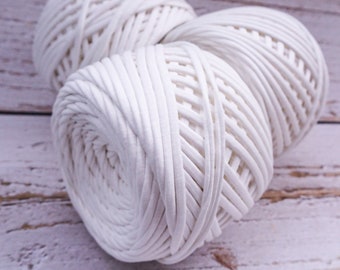 T-shirt Yarn Fabric strap for sewing mask, Fabric Yarn, Spaghetti Yarn, Ribbon Yarn, Basket Yarn, Textile Yarn, Yarn for Bags, Off white