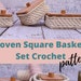 Crochet square basket pattern with crochet instructions for crochet beginner. 3 sizes Crochet bowl pattern, easy DIY  for nesting baskets.