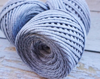 T-shirt Yarn, Fabric Yarn, Spaghetti Yarn, T-shirt Yarn, Recycled Yarn, Ribbon Yarn, Basket Yarn, Textile Yarn, Yarn for Bags, Jersey Grey