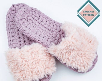 Slippers Tshirt Yarn Crochet Pattern,  Crochet Slipshoe Pattern, Home Shoes DIY Crochet Instructions, Easy Crochet Pattern PDF for Beginner