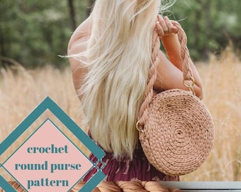 Crochet Bag Pattern in PDF with crochet instructions. Crochet Boho Bag Pattern, Purse Handbag Pattern, Easy Crochet pattern, Shoulder Bag.