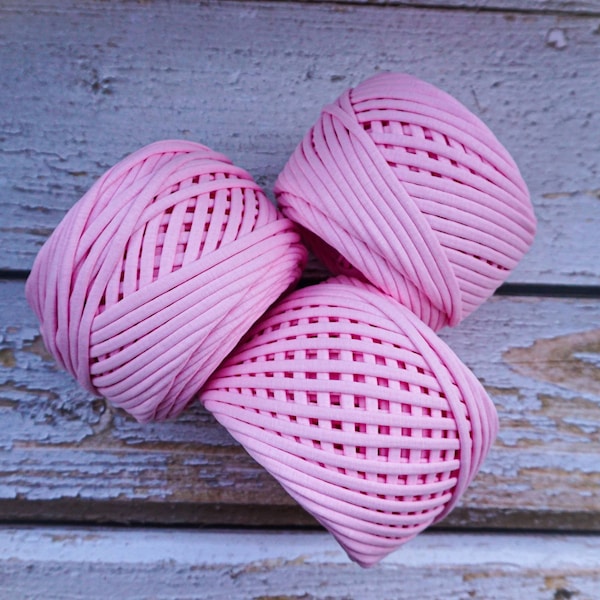 T-shirt Yarn, Fabric Yarn, Spaghetti Yarn, T-shirt Yarn, Recycled Yarn, Ribbon Yarn, Basket Yarn, Textile Yarn, Yarn for Bags, Pink 77