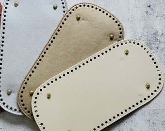 Leather Bottom for Crochet Bag Making, Purse Crochet Base with Holes, Knitting Leather Bag Accessory