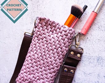 Patron de sac bandoulière au crochet : portefeuille en laine de t-shirt (Patron PDF)