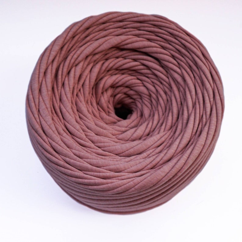 T-shirt yarn, cotton chunky yarn for crochet bags, rugs and baskets. Textile fabric, recycled t-shirt yarn for crochet . Tan 87 image 2