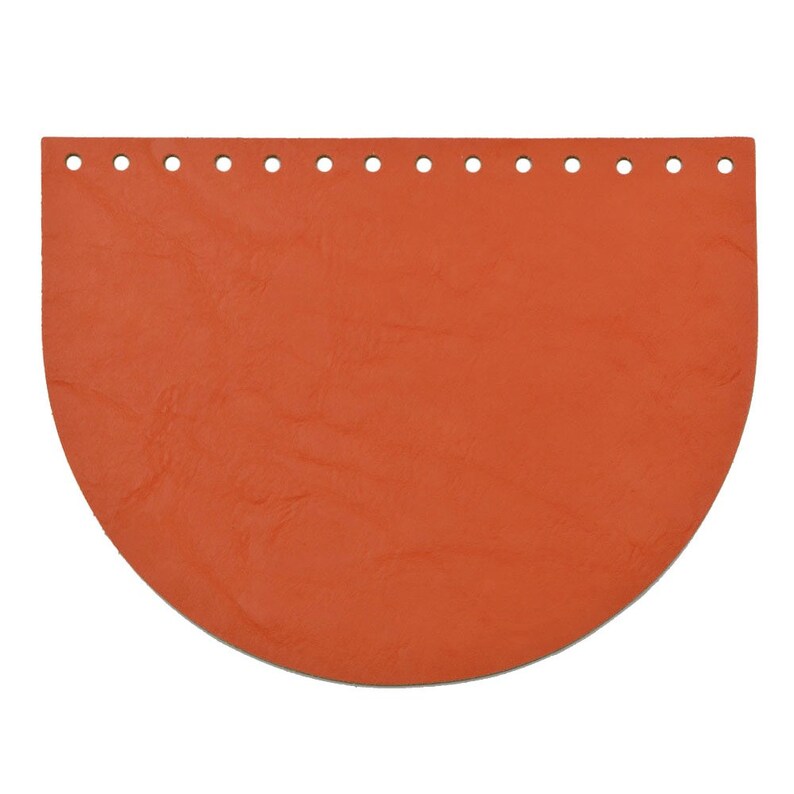 Purse Crochet Base and Flap Cover with Holes Knitting Leather Bag Supply Bag Shoulder Strap Oval Leather Bottom for Crochet Bag Making