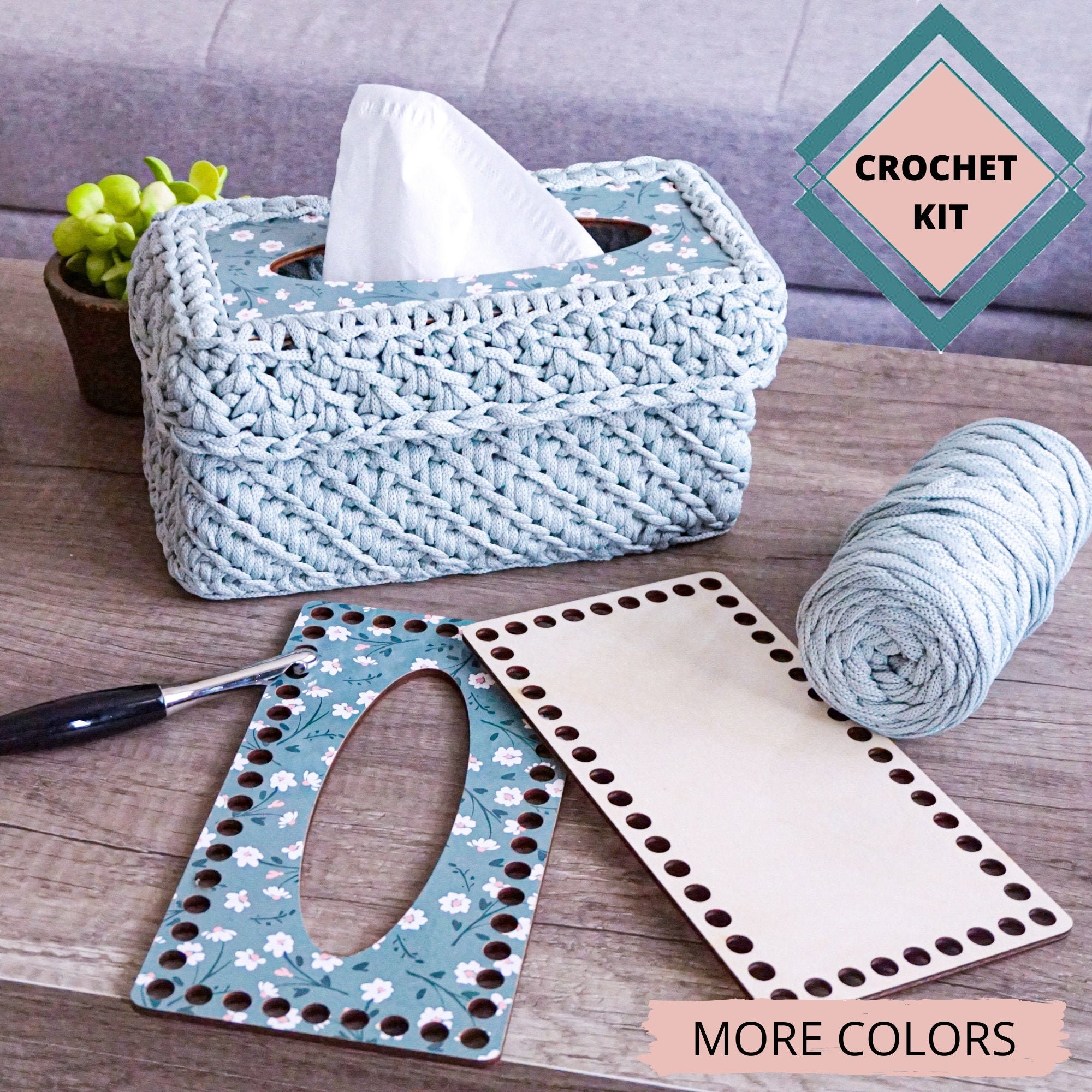 Rectangular Basket for tissues pattern Crochet Basket Pattern Crochet