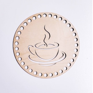 Wooden Bottom for crochet coasters and trivets, Crochet Wooden base with holes DIY crochet for Basket Making, Round Basket Bottom