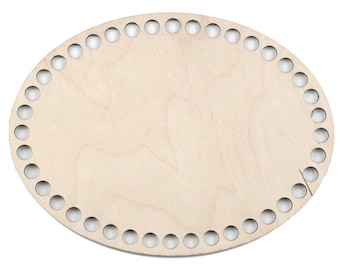 Wooden Bottom for Basket Making, Basket Bottom for crochet basket, Wooden crochet Basket Base with hole, Basket Wooden Base Oval shape