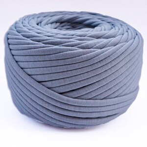Tshirt Yarn, Fabric Yarn, Spaghetti Yarn, T-shirt Yarn, Recycled Yarn, Ribbon Yarn, Basket Yarn, Textile Yarn, Yarn for Bags, Silver blue 9 image 3