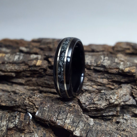 Obsidian Ring Black Ring Mens Black Wedding Ring Black Womens Ring