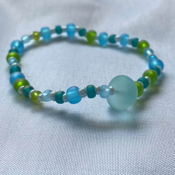 Age Gracefully | Sea Glass Stretch Bracelet |  I Want To Age Like Sea Glass Bracelet | Perfect Gift