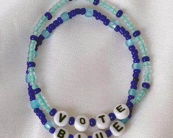 VOTE BLUE 2-bracelet stack | 2024 Mid Terms | Election Jewelry