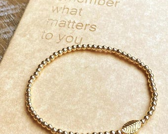 Turn Over a New Leaf Stretch Bracelet | New Habit Inspiration | Positive Change