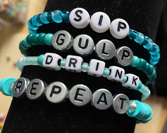 Hydration Tracker Bracelet Set | Sip Drink Gulp Repeat