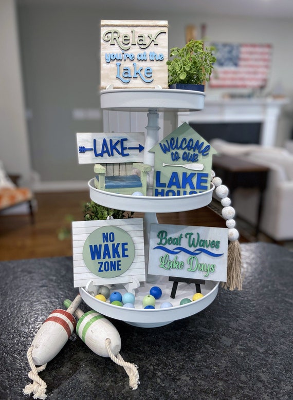 DIY Lake House Themed Tiered Tray Decor Kit Bundle Multiple Etsy