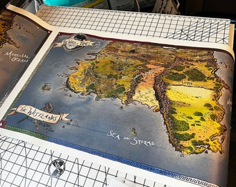 Wheel of Time Westlands & Shara FULL COLOR illustrated canvas map by Rob Christianson