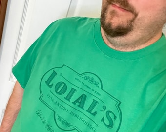 Loial&#39;s Bibliotheque - Wheel of Time Vintage Randland Souvenir Lightweight  Tee - Multiple Color Options - UNISEX SIZING