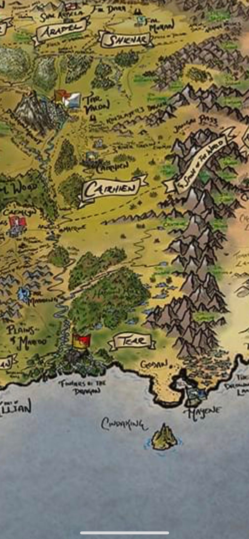 Wheel of Time Westlands FULL COLOR canvas map by Rob Christianson Limited Edition image 3