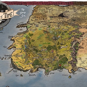 Wheel of Time Westlands FULL COLOR canvas map by Rob Christianson Limited Edition image 2