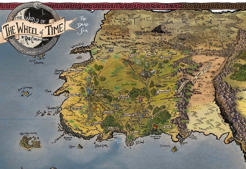 Wheel of Time Westlands FULL COLOR canvas map by Rob Christianson Limited Edition image 2