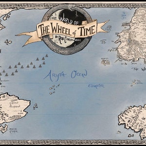 Wheel of Time 2-farbige illustrierte Landkarte von Rob Christianson | GROSS 45x20 ”