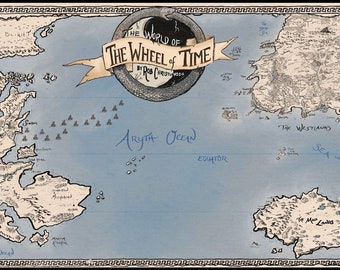 Wheel of Time 2-color illustrated canvas map by Rob Christianson | LARGE 45x20”