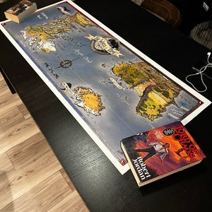 Mapa ilustrado en lienzo a TODO COLOR de La Rueda del Tiempo por Rob Christianson / GRANDE 45 x 18” (Edición limitada)