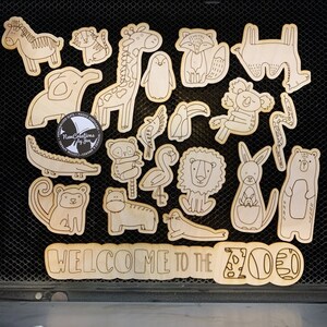 Welcome to the Zoo Wood Coloring or Painting Set - Kid Art Kit