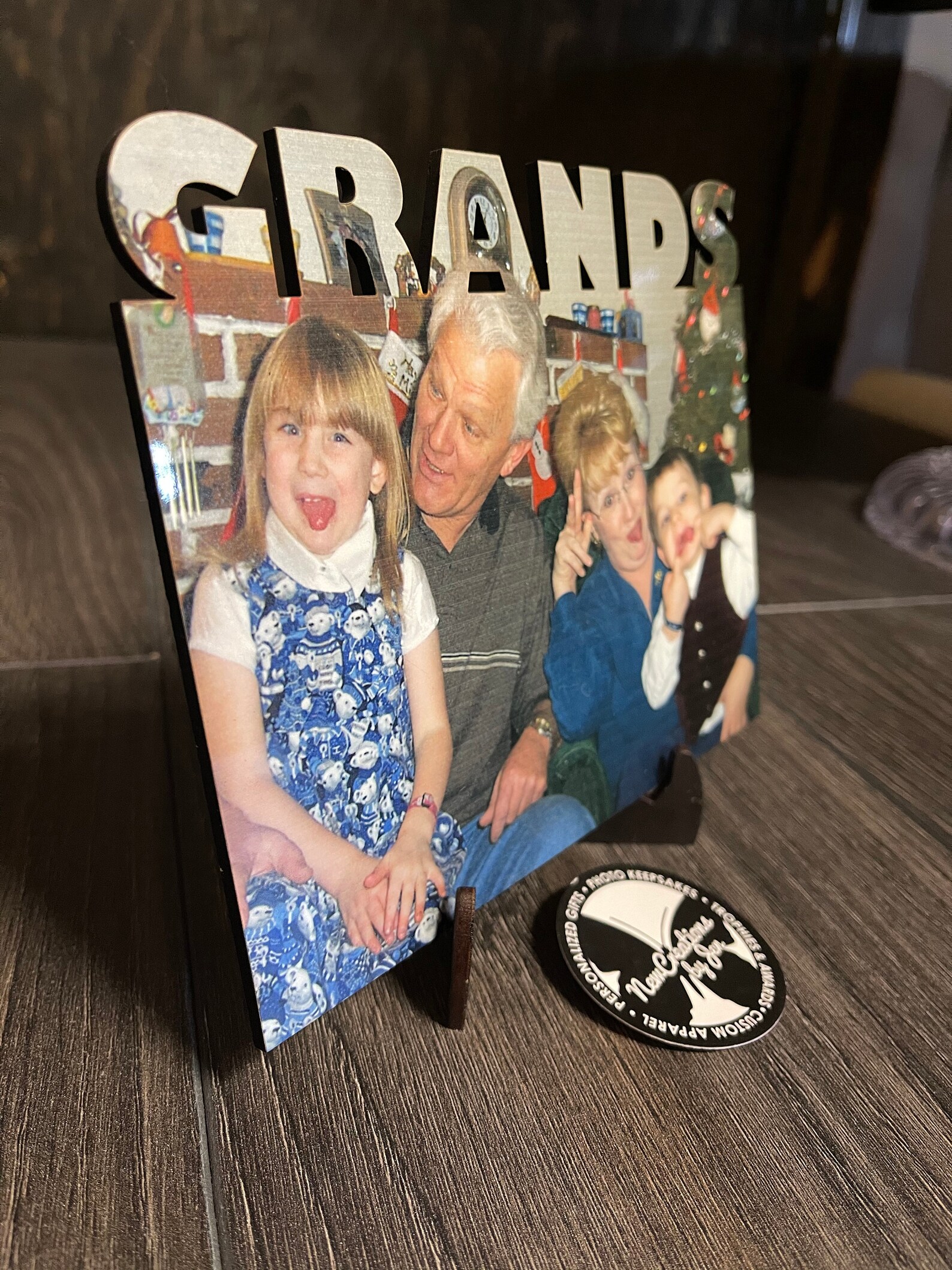 Caption Photo Frame With Custom Word Etsy